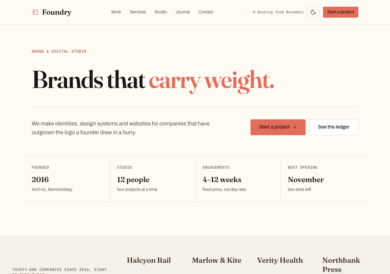 Foundry home page